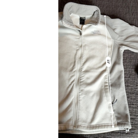 The North Face Gray White Fleece‎ Zip Up Jacket Medium - Picture 3 of 5